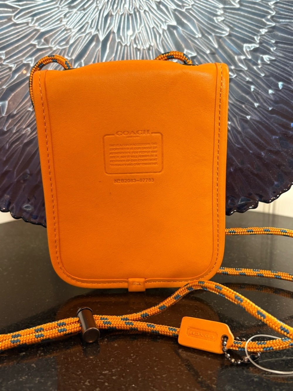 Coach Turnlock Pouch 10 New Mango/Orange Mini Crossbody - Picture 4 of 7